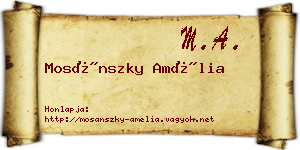 Mosánszky Amélia névjegykártya